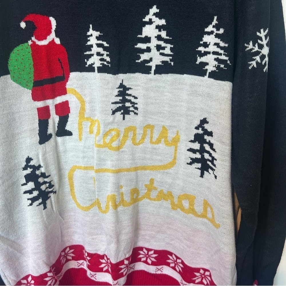 Tipsy Elves Black  Red Men's Yellow Snow Light Up Ugly Christmas Sweater XL - Picture 3 of 6